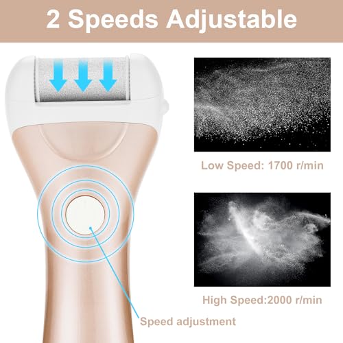 Callus Remover for Feet, Nicebirdie Electric Foot File Callus Removers Rechargeable Waterproof Pedicure Tools Foot Scrubber Shaver Feet Care Tool for Cracked Heels Dead Skin £¨Blue+Golden £©