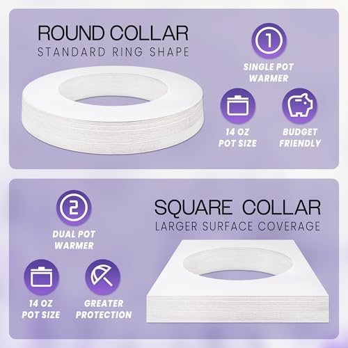 Beauticom (100 Pieces) Wax Warmer Universal Protective Collars Ring for 14oz Wax Can