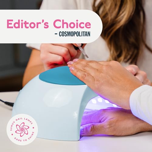 SUNUV 48W UV Light for Nails, 15ml Top and Base Coat Gel Polish Set Home and Salon Use SUN2C Blue