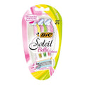 BIC Soleil Bella Colours 4-Blade Lady Razors - Pack of 3 - Spring Mounted Blades with Pivoting Head for Ultra Smooth Shave