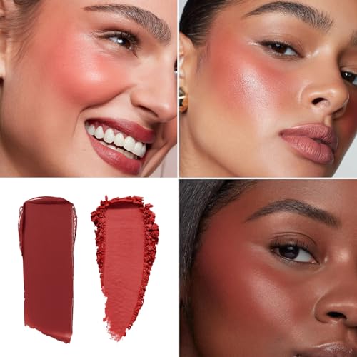 Blush Palette Duo ? Cream & Powder Blush Set in Deep Red, Long-Wearing & Moisturizing, Easy to Blend, Radiant Coverage for Cheeks, Eyes & Lips, Magnetic Palette Compatible (2-Pack, Maple Crush)