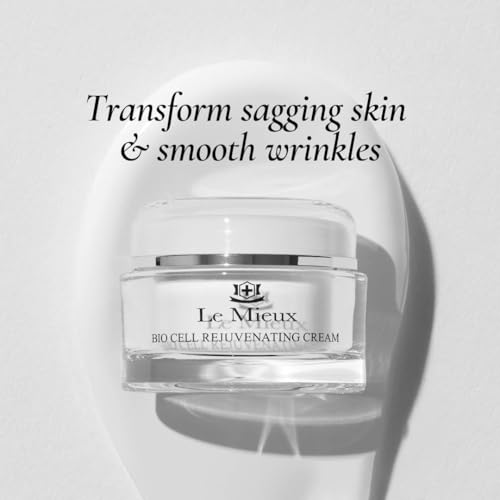 Le Mieux Bio Cell Rejuvenating Cream - Triple Peptide Facial Moisturizer with Hyaluronic Acid, Squalane & Rose Hip, Night & Day Cream for Face & Neck, No Parabens or Sulfates (1.75 oz / 52 ml)