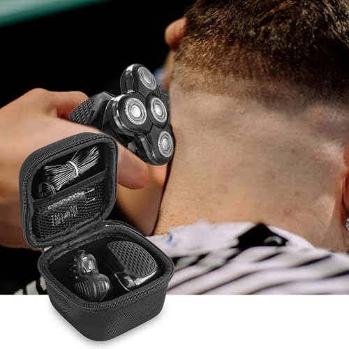 Linkidea Hard EVA Head Hair Shaver Case, Men's Balder Boss with Mesh Pocket for Travel, Travel Storage Bag Compatible with RMton Balder Pro Head Shaver XR7120/XR7000 (Black)