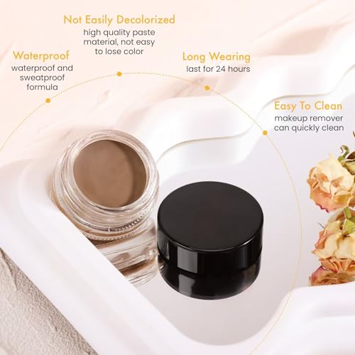 3 IN 1 Eyebrow Gel Kit With 2 Eyebrow Brushs,¡¼High Pigment¡½,¡¼Waterproof¡½,¡¼Long Wearing¡½, Eyebrow Pomade For All Skin Tones, #08 auburn
