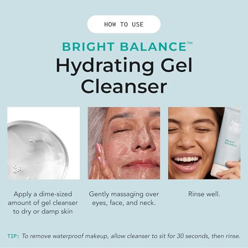 Hydrating Gel Cleanser, Face Wash with Hyaluronic Acid & Vitamin C for All Skin Types, Daily Skin Care, Makeup Remover for Women, Facial Cleanser, Vegan & Cruelty Free