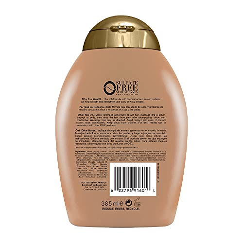 OGX Keratin Therapy Shampoo, 13 Fl Oz, Pack of 2 | Sulfate-Free | With Coconut Oil | With Avocado Oil | For Shiny Hair