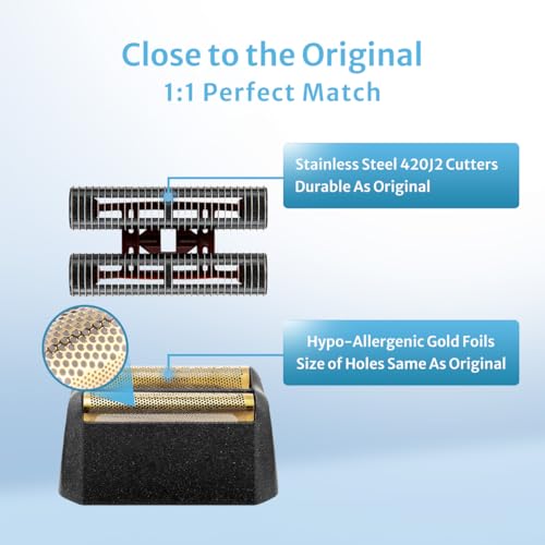 Foil Shaver Replacement Foil Compatible with Wahl 5Star Finale (#8164), 2Pack, Black