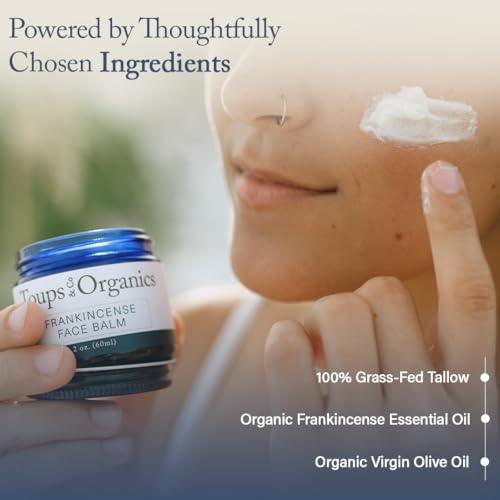 Toups & Co Frankincense Face Balm | Grass-Fed Tallow Moisturizer for Barrier Repair | Deeply Nourishing, Non-Comedogenic | With Organic Frankincense & Olive Oil | For Dry, Sensitive Skin