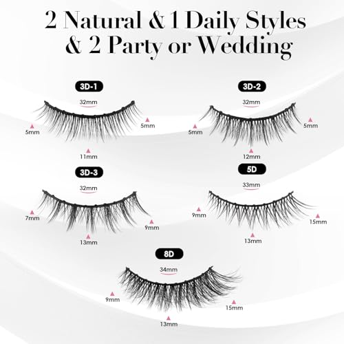 Magnetic Eyelashes with Eyeliner Kit ? Upgraded 10 Micro-Magnets, Natural Look, Reusable & Waterproof Lashes with Applicator ? Pesta?as Postizas Magn?ticas Naturales