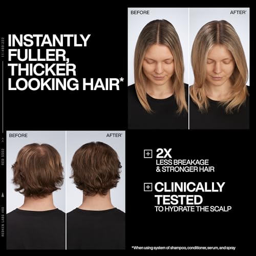 Redken Acidic Grow Full System Scalp & Hair Serum - Lightweight Leave-In Treatment for Rebalanced, Healthy-Looking Scalp and Fuller, Thicker Hair, With Azelaic Acid