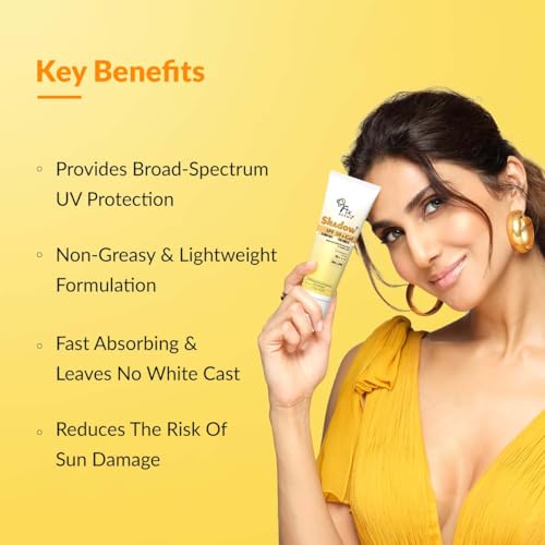 Fixderma Shadow SPF 50+ Gel Sunscreen for Face | Titanium Dioxide & Zinc | Broad Spectrum UVA and UVB Protection | Water Resistant, Lightweight Sunscreen - 2.64 Oz