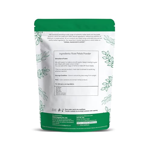 H&C 100% Pure Rose Petals Powder (Rosa Centifolia) for Facial Mask Formulation - 1/2 LB/ 227 gms / 8 Oz