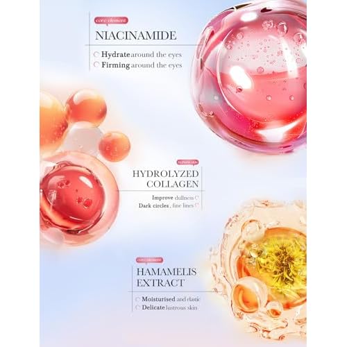 Under Eye Patches for Dark Circles - 80 PCS Eye Mask with Niacinamide, Collagen & Natural Extracts to Reduce Bags, Wrinkles, Fine Lines & Puffiness for Firmer, Elastic, Glowing Skin.