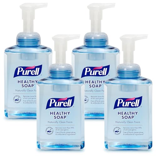 PURELL Brand CRT Healthy Soap Naturally Clean Foam, 17.4 fl oz Hand Soap Table Top Pump Bottle (Pack of 4) - 5013-04