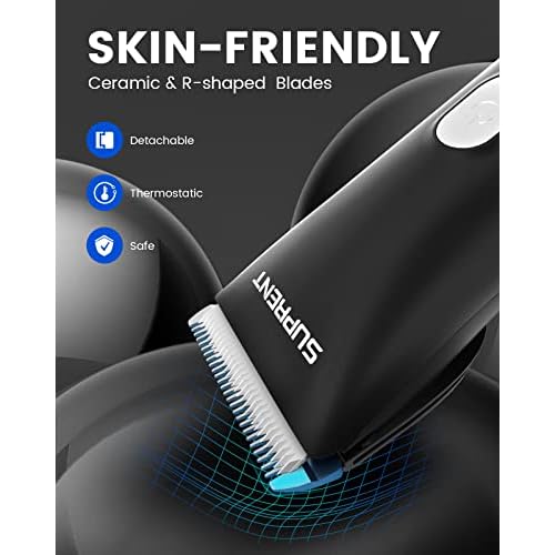 SUPRENT Professional Beard Trimmer for Men- with 20 Adjustable Precision Cutting Lengths- Cordless Hair Mustache Trimmer with Ceramic Blade- Rechargeable High-Performance Home Hair Trimmer