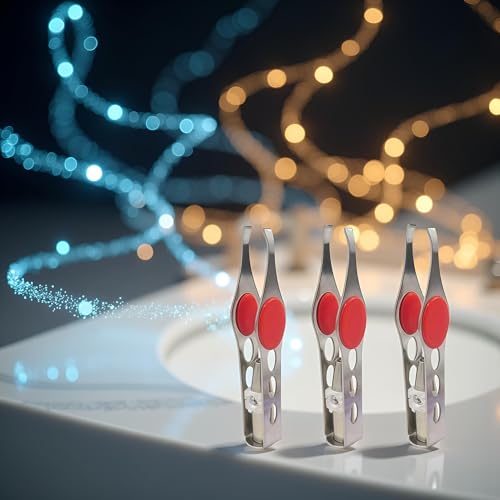 3Pcs Silver Tweezer With LED Light For Hair Removal Makeup Tool Eyebrow Eyelash for Women Facial Hair, Lash Trimmer, Hair Tweezers, Ingrown For Tweezer, Tweeze, Women's Hair Removal Tweezers