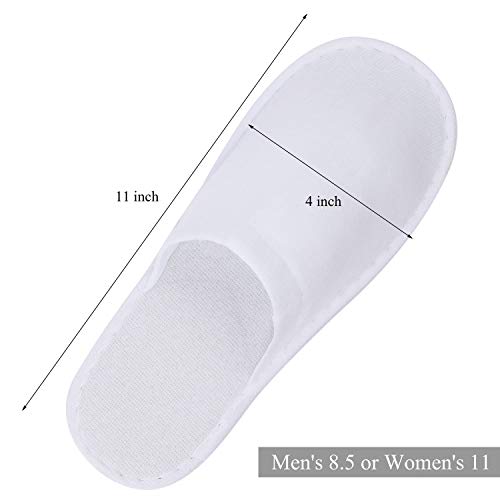24 Pairs Spa Slippers Flip Flops Disposable Slippers for Hotel Guests Women Men Closed Toe Super Comfort White