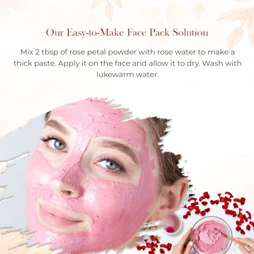 100% Natural Dried Rose Petals Powder (100 gms) | Best for DIY Face Masks Skincare Peel Off | Ayurvedic Skin Care Glow Recipe | Real Rose Petals Powder Brightening Face Mask
