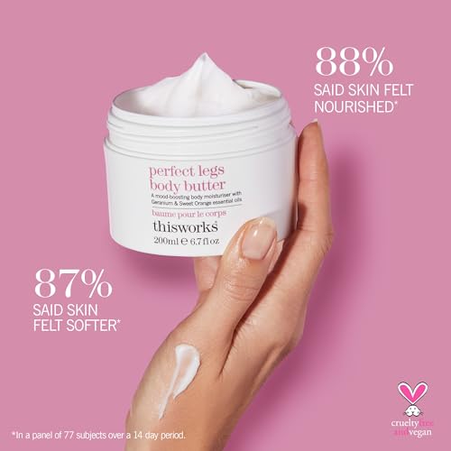 THISWORKS Perfect Legs Body Butter ? Deeply Hydrating Body Cream with Hyaluronic Acid, Shea Butter & Hemp Extract ? Nourishing, Moisturizing & Skin-Soothing Formula, 7.6 oz
