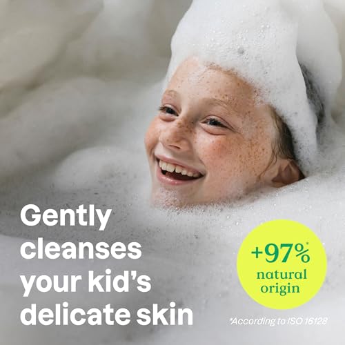 Attitude Bubble Wash for Kids, EWG Verified Bubble Bath, Hair Shampoo and Body Soap, Dermatologically Tested, Plant- and Mineral-Based, Vegan, Watermelon & Coco, 16 Fl Oz (Pack of 6)
