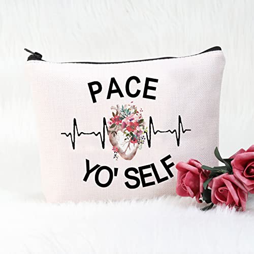 POFULL Cardiology Gift Heart Doctor Gift Pace Yo'self Cosmetic Bag Heart Anatomy Cardiology Gift (Pace Yo'self bag)