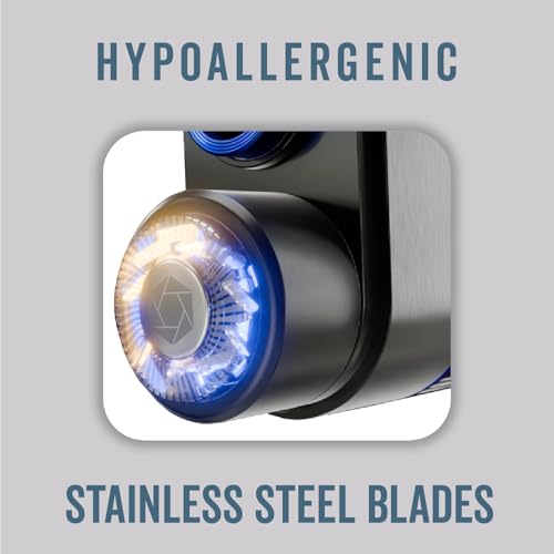 Microtouch Titanium Edge Ear & Nose Trimmer ? Dual Rotary Blade Heads with Light ? Water Resistant ? Travel Friendly ? Durable Design ? Titanium Coated Blades for Precise, Comfortable Grooming