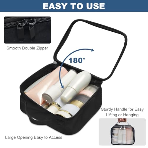 ANRUI Clear Toiletry Bag, 5 Pack TSA Approved Toiletry Bag with Handles, Quart Size Travel Makeup Bag for Women Men, Clear Travel Bags for Toiletries Carry on Airport Airline, Mix