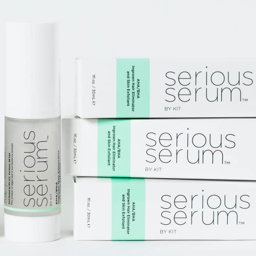 Serious Serum Exfoliating Ingrown Hair Serum ? Glycolic, Lactic & Salicylic Acid Formula for Smooth Skin ? Razor Bumps, Ingrown Hairs & Razor Burn ? Hydrating Formula for Post-Shave & Waxing Care