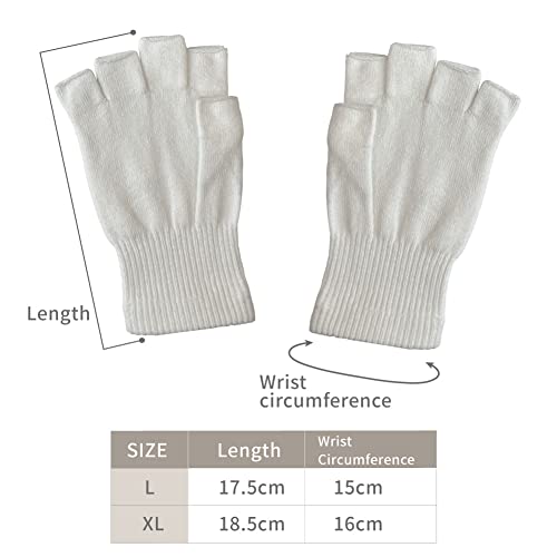 Zinc-Infused Fingerless Gloves for Women and Men with Eczema - Wet Wrap Therapy (Large)