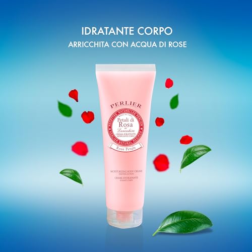 Perlier Moisturizing Body Cream Rose Petals 250 ml, 8.4 Fl Oz made in Italy [italian import]