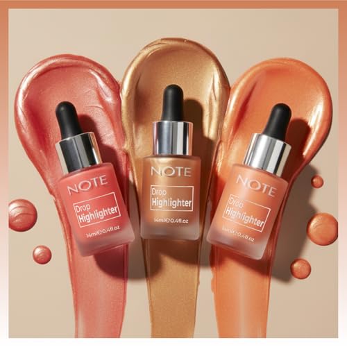 NOTE Drop Highlighter - Liquid Highlighter Makeup with Buildable Coverage - Lightweight, Creamy Formula and Radiant Finish - 02-0.47 oz.