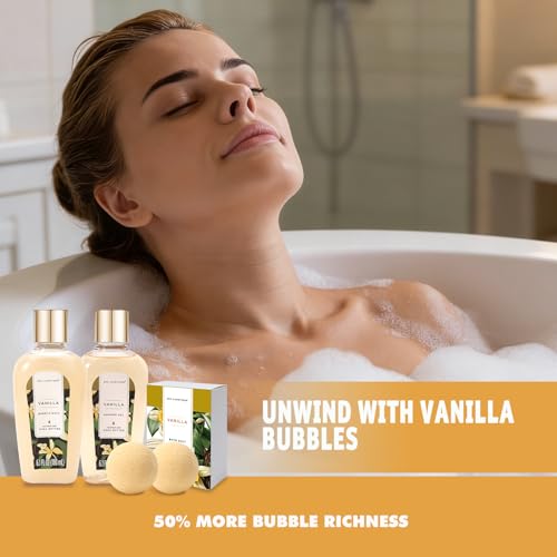 spa luxetique Bath Sets for Women Gift - 10PCS Vanilla Spa Kit, Spa Gift Baskets for Her Birthday, Mother's Day Gifts for Women, Mother, Wife, Girlfriends
