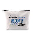 Proud Navy Mom Cosmetic Bag Navy Mom Gifts for Women Military Mom Gifts Navy Sailor Gifts Navy Deployment Gifts for Mom (Proud Navy Mom bag)