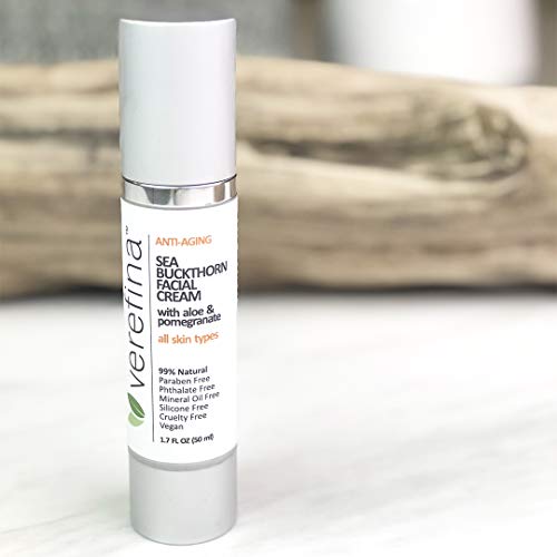 Verefina | Sea Buckthorn Anti-Aging Facial Cream | 99% Natural | Paraben Free | Pthalate Free | Mineral Oil Free | Silicone Free | Cruelty Free | Vegan | 1.7 oz | All Skin Types | For Sensitive Skin