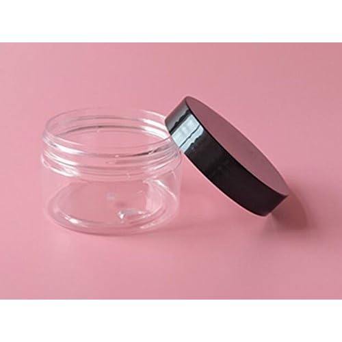 6Pcs 250ml/8oz Plastic Refillable Jars Empty Cosmetic Containers Cases with Black Lid Cream Lotion Box Ointments Bottle Food Bottle Makeup Pot Jar for Lip Balm Make Up Eye Shadow Powder (Pack of 2)