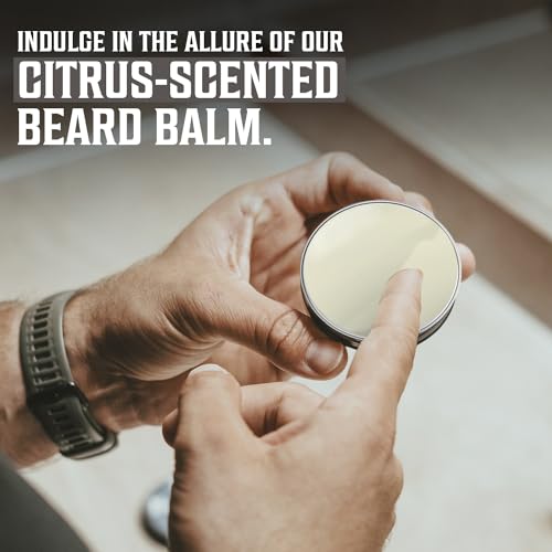 Viking Revolution Citrus Beard Balm for Men and Unscented Beard Oil Bundle - With Argan and Jojoba Oils - Soften and Moisturize your Beard