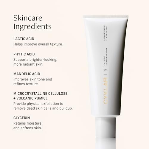 Cyklar Lactic Acid Body Polish ? Chemical Exfoliator with AHAs & Volcanic Pumice ? Added Glycerin for Skin Hydration ? Fragrance-Free, 11 fl oz