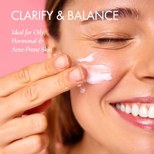 Glowbiotics Probiotic Clarifying Lotion | Oil Control Moisturizer for Oily, Acne Prone & Combination Skin | Reduces Shine & Soothes Redness with Hyaluronic Acid & Smart Peptides | 1.7 fl oz