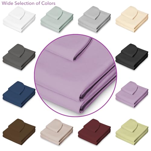 Saloniture 3-Piece Microfiber Massage Table Sheet Set - Premium Facial Bed Cover - Includes Flat and Fitted Sheets with Face Cradle Cover - Lavender