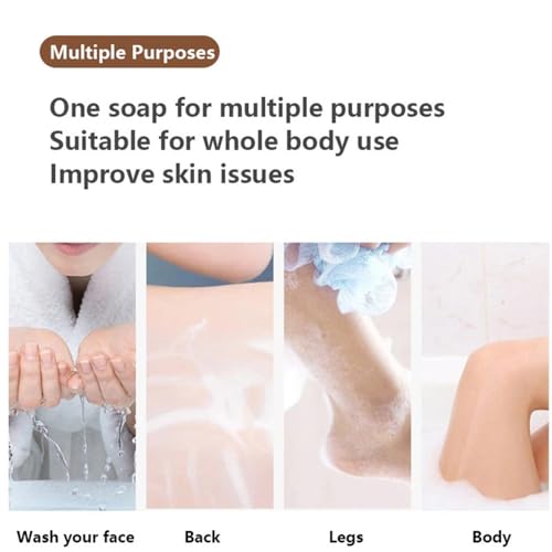 WINFACE Skin soap, strong goat milk aroma, exfoliating soap, facial cleansing, hand washing, bath soap, Add Niacinamide, Goat milk extract, Silk Milk Soap-2.82 oz 2 Count