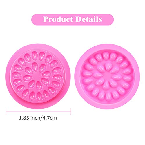 Maitys 150 Pcs Lash Glue Holder False Trays Lash Extension Glue Palette Eyelash Pallet Grafting Disposable Pads Plastic Pink Tray for Women Girls Eyelash Extension Beauty Tools Supply