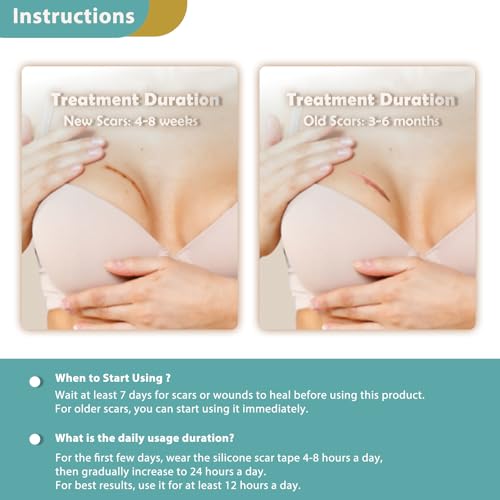 Silicone Scar Sheets for Breast, 8 Pieces Of Reusable Silicone Breast Scar Sheets, Effective Postoperative Scar Healing Solution, Promote Healing, Reduce Scar Appearance, Scar Care