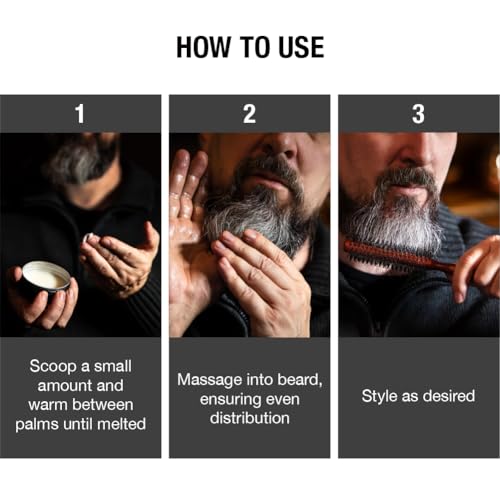 Red by Kiss Groomane Beard Balm, Soften & Tame, Light Hold, Promotes Full, Healthy Look Beard Strengthen Facial Hair, Reduce Breakage