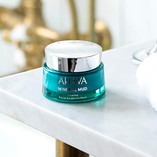 AHAVA Mineral Mud Clearing Facial Treatment Mask - Rich Mud Mask to Clear Pores & Reduce Blemishes, Nourishes & Refreshes, Revitalizes Complexion, with Osmoter, Dead Sea Mud & Jojoba, 1.7 Fl.Oz