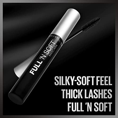 Maybelline Full 'N Soft Waterproof Mascara + Eyestudio Master Precise All Day Waterproof Liquid Eyeliner Makeup Bundle, Includes 1 Mascara in Very Black and 1 Eyeliner in Black