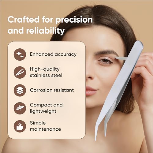 Tweezers for Crafts 3.94¡È - Ingrown Hair Tweezers Stainless Steel - Tweezers Precision for Plucking Eyebrow, Curved - Fine Pointed Tweezers for Splinter