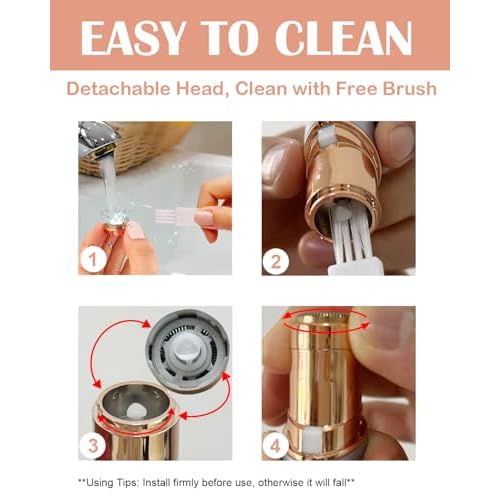 Facial Hair Remover and Eyebrow Trimmer - 2 in 1 Facial Hair Removal Epilators for Women - Rechargeable Travel Face Hair Razor Bikini Shaver for Face Peach Fuzz Lips Chin Armpit Body (White)
