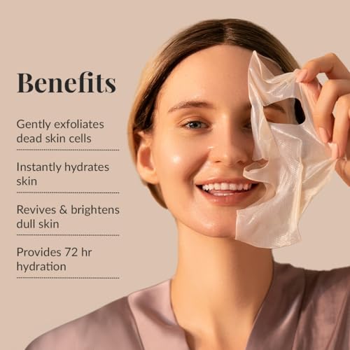 LuxaDerme Revive & Radiate 3 Step Tune-Up Kit - Cleansing Scrub, Bio Cellulose Sheet Mask, Booster Cream (Pack of 5)