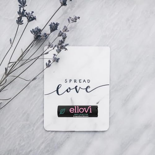 Ellovi Natural Lip Butter Lip Balm - Mint - Pure Enough to Eat - Made With Just 6 Vegan Ingredients - Moisturizing Lip Care for All Day Hydration (2-Pack)