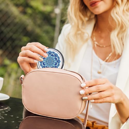 24 Pcs Sublimation Blanks Small Compact Mirror 4 Shapes Double Sided Cosmetic Mirror Metal Pocket Makeup Mirror Heat Transfer Cosmetic Mirror Folding Handheld Compact Mirror for Women Travel Home